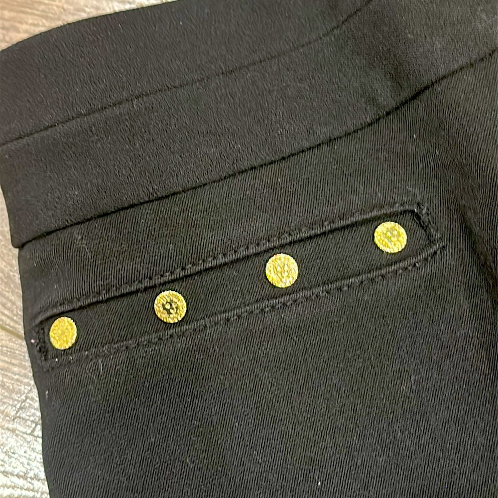 Anne Klein Trousers Dress Pants 12P Black w Gold Hardware - Picture 11 of 16